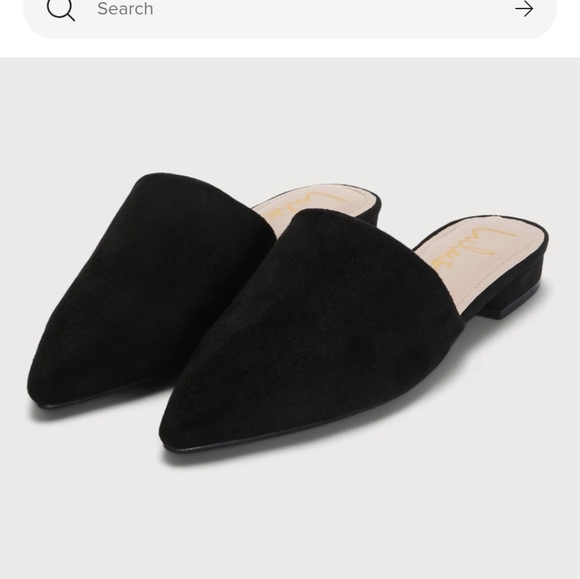 Lulu's Black Mules Size 7.5, Lorene Faux Suede Pointed-Toe - Picture 7 of 16
